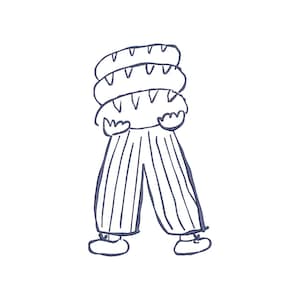 Weird Embroidery Design File, Food Applique Dessign, Baguette File, Bread Embroidery, Funny Character Emb, Meme Embroidery, 4 Sizes