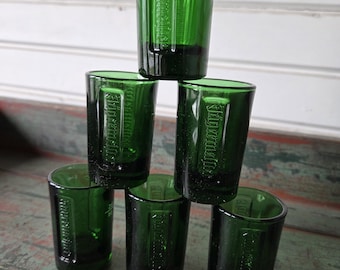 Jagermeister Emerald Glass Shot Glasses, Set of six