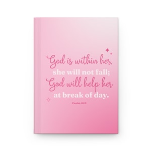 Pink Gradient Hardcover Journal Matte with Bible Verse for Women - Inspirational Notebook, Christian Diary, Prayer Journal, Faith Gift,