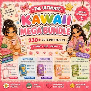 Det ultimata kawaii-megapaketet | Skrivbordsset | Anteckningsblock | Anteckningsboksomslag | Slambooks