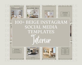 Modelli per social media di interior design / Post Instagram di Home Stylist / Instagram a tema beige