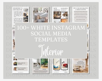 Interior Design Social Media Templates | Home Stylist Instagram Posts | White Themed Instagram