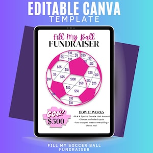 Soccer Fundraiser Flyer: Fill My Ball Template (Digital Download)