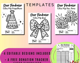 Cheer Fundraiser Printable Bundle: Editable Canva Templates (Digital Download