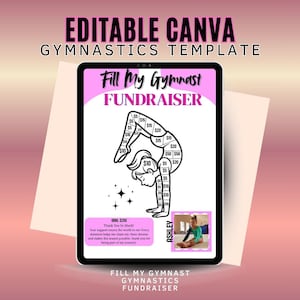 Gymnastics Fundraiser Template: Editable Donation Sheet (Digital Download