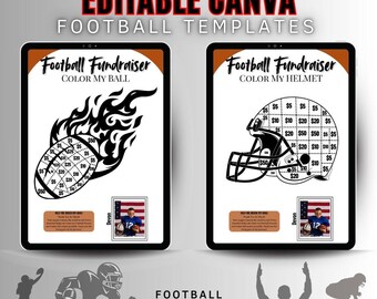 Football Fundraiser Flyer Template: Editable Canva Team Donation (Digital Download)