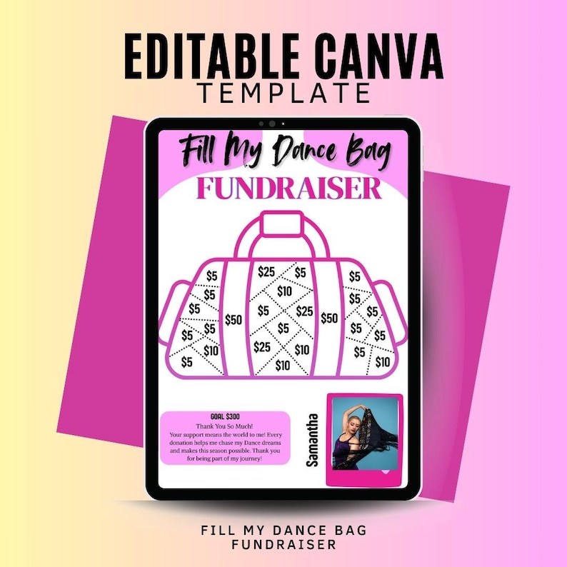 Dance Fundraiser Template: Fill My Bag, Editable Canva Design (digital ...