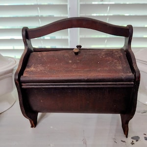 Vintage Wooden Sewing Box
