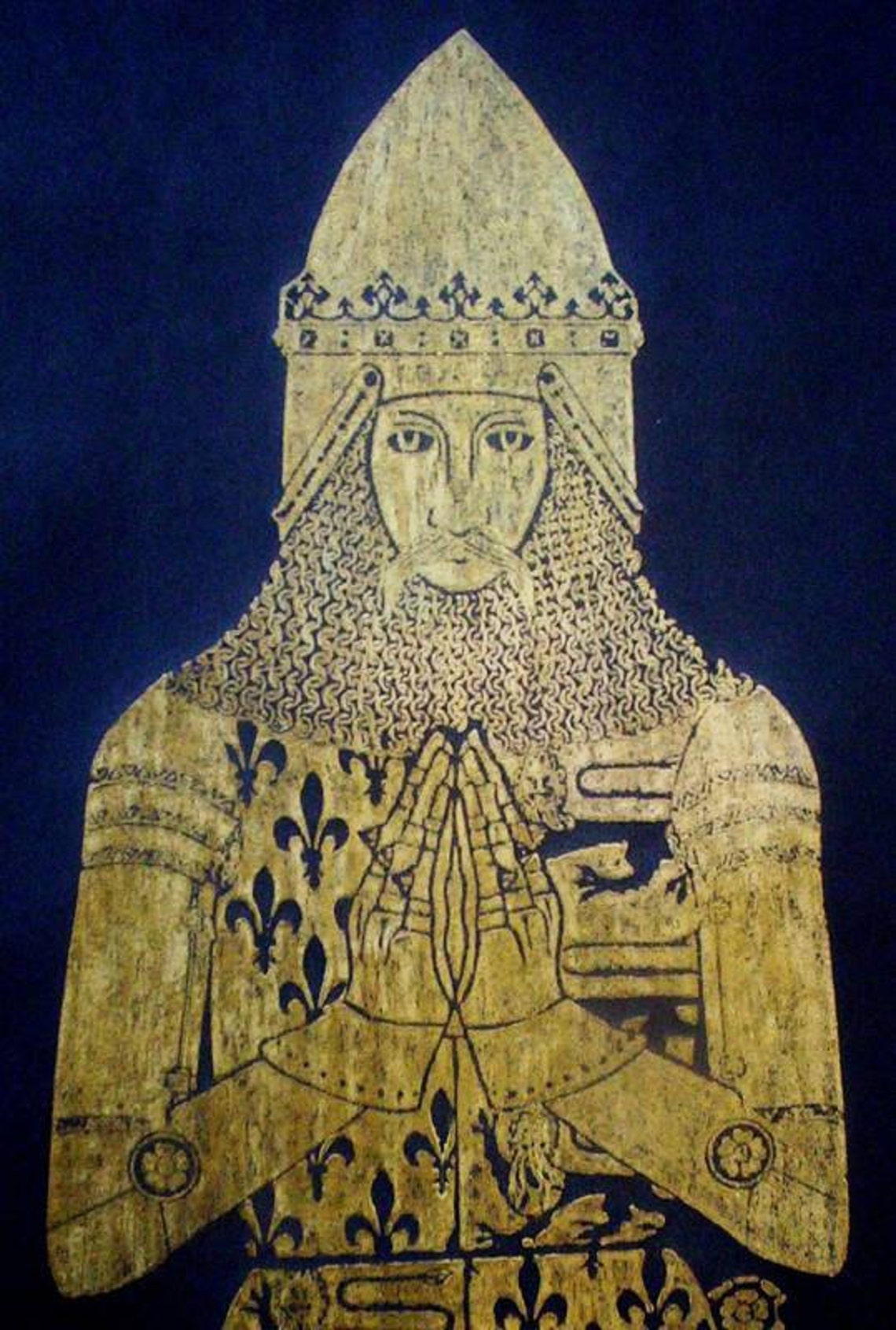 Edward the Black Prince 1306..Historical Brass Rubbing..Gold Etsy