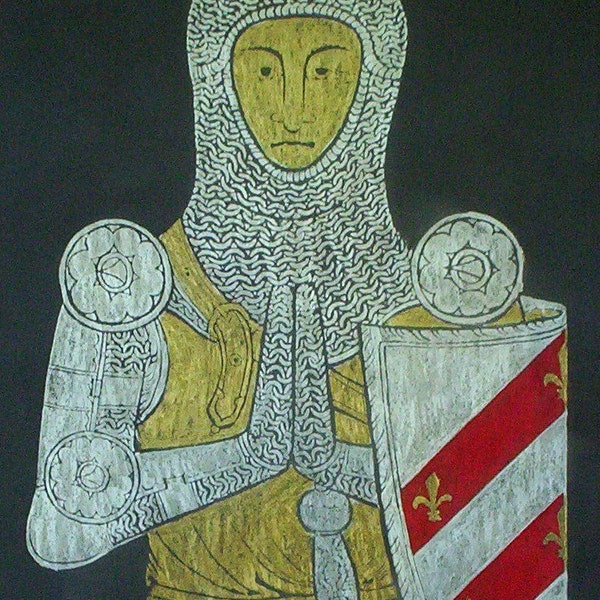 Brass Rubbing of medieval knight Sir William Fitzralph