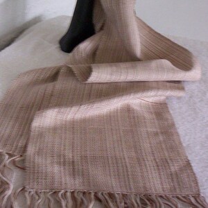 Men or Women&#39;s Brown and  White Handwoven Silk Scarf