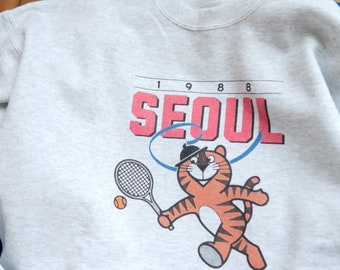 Seoul, Korea 1988 Vintage Inspired Hodori Unisex Lightweight Sweatshirt