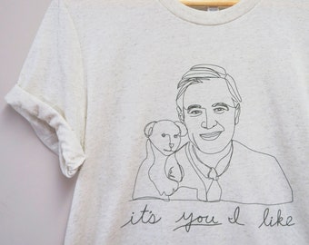 Fred Rogers Neighborhood, Mr. Rogers Fan Art, It's you I like, 143 Unisex Shirt, Super Soft Oatmeal Triblend or Peach Triblend