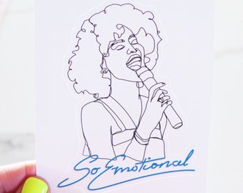 Whitney Houston Inspired Vinyl Sticker, great for laptop, water bottle