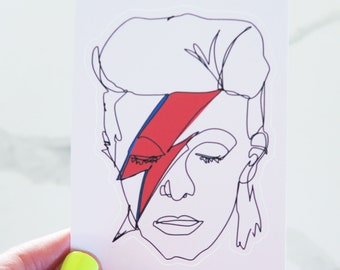 Bowie Inspired Vinyl Decal Sticker, 2 variations (rainbow and red lightning)