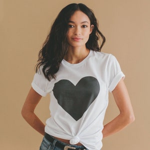 Big Heart Unisex, Graphic Adult Tee, big hearted summer t-shirt White