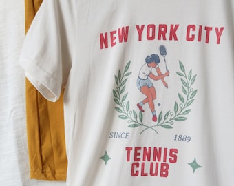 Tennis Club, Vintage inspired, Comfort Colors Unisex Shirt, New York City Tennis