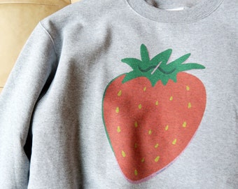 Big Strawberry Summer Sweatshirt, Unisex fit, Champion Sweater
