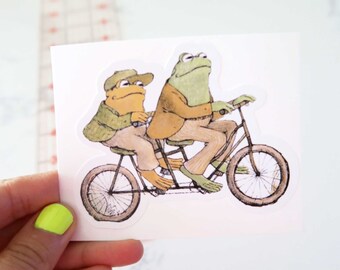 Frog and Toad, Cottage Core, BFF Vinyl Sticker, for laptop, hydroflask water bottle