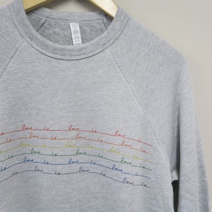 Pride Love is Love LGBTQ Pride Sweater, Ally, Feminist, Unisex Adult Sweatshirt, Rainbow, Harvey Milk, Fall Sweater image 1
