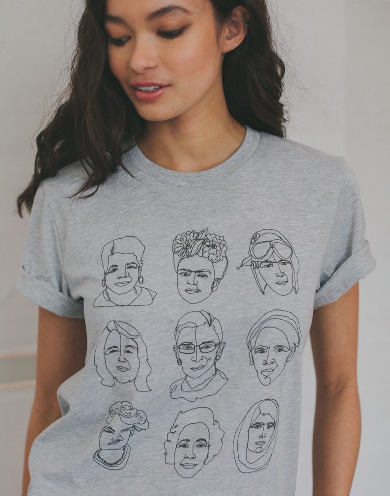 The Original 3x3 Badass Women, Girl Power, Feminist Unisex Shirt, Mother's Day Gift, Ruth Bader Ginsburg, Harriet Tubman, Maya, Galentines image 7