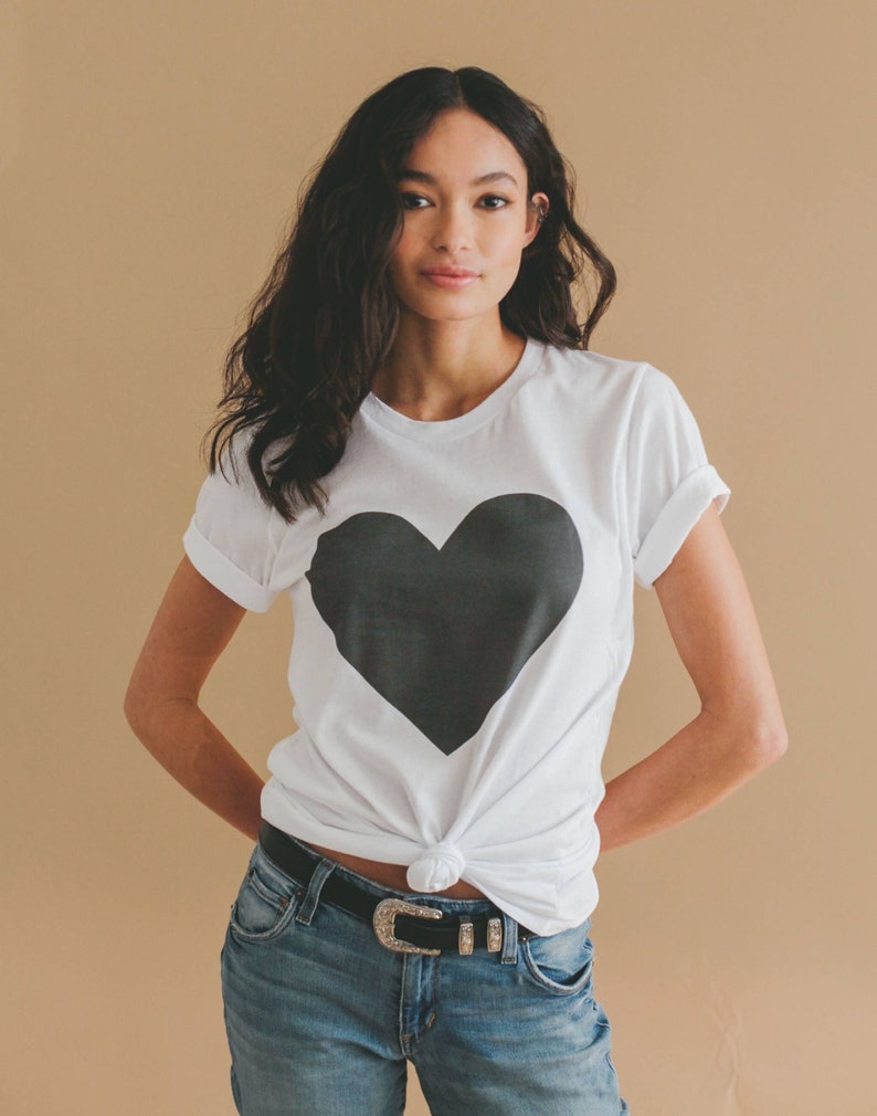 Big Heart Unisex, Graphic Adult Tee, big hearted summer t-shirt image 1