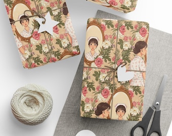 Papel de regalo de enfermera estilo anime, papel de regalo de anime médico, papelería de enfermería, empaque de regalo con temática de hospital, decoración de dibujos animados para el cuidado de la salud.