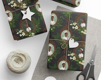 Nurse Wrapping Papers, Black Nurse Gift Wrap, Plant Theme Gift Wrap, Medical Professional Gift Wrap, Nurse Appreciation Wrap