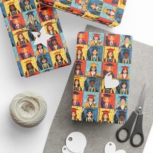 Vibrant Graduation Wrapping Paper | Colorful Gift Wrap for Celebrations, Party Supplies, Holiday, Birthdays, Unique Gift Wrap