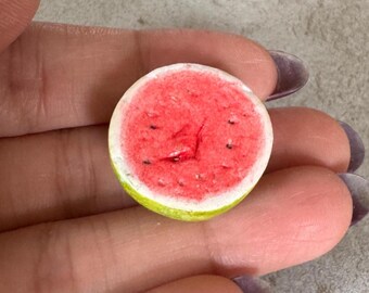 Miniatur Puppenhaus Wassermelone halb in 1:12 maßstab 1:12 Puppenfutter Fruchtig
