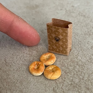 Miniature Dollhouse Bagels in 1:12 scale inch brunch food dish