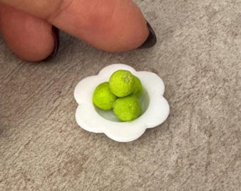Miniature Dollhouse Bowl of Limes in 1:12 scale one inch fruit