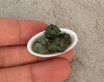 Miniature Dollhouse Artichokes centerpiece small in 1:12 scale one inch bjd doll food