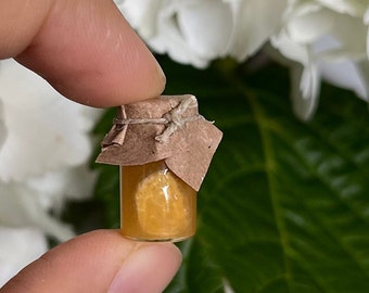 Miniature Dollhouse Honey and honeycomb in glass jar in 1:12 scale one inch bjd doll food