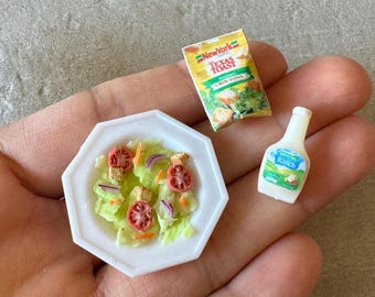 Miniature Dollhouse Salad in 1:12 scale one inch