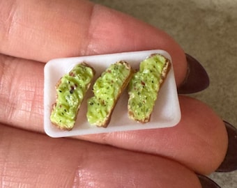 Miniature Dollhouse Avocado Toast in 1:12 scale inch brunch food dish