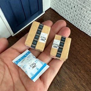 Envelope de caixa de pacotes de correio para casa de bonecas em miniatura em escala de 1:12 polegadas