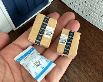 Miniature Dollhouse Mail Packages box envelope in 1:12 scale inch