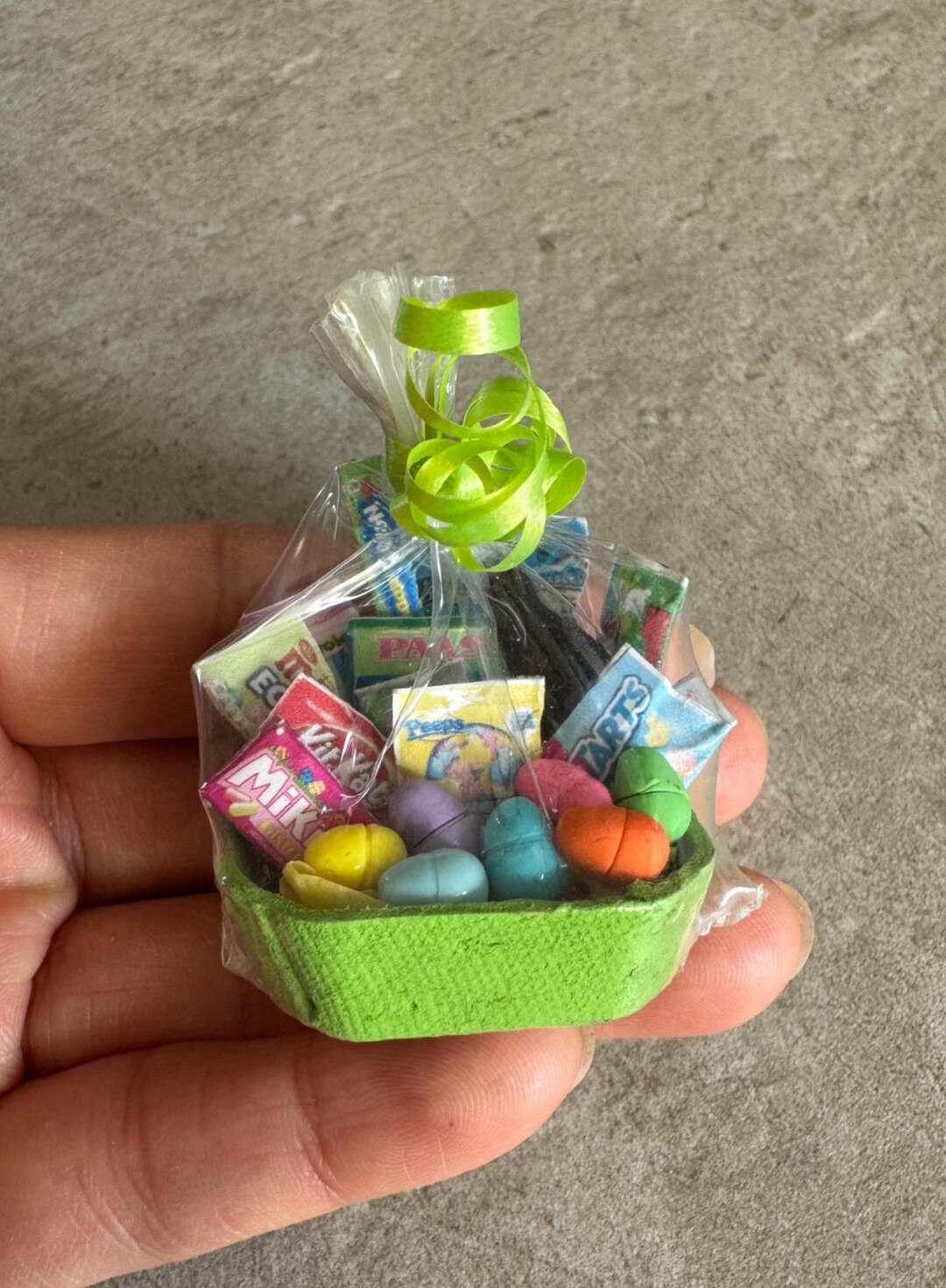 Miniature Dollhouse Easter Goodies Basket With Chocolate Bunny in 1:12 ...