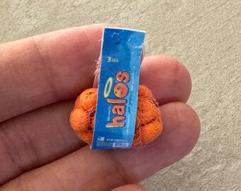 Miniature Dollhouse Bag of Clementines Tangerine in 1:12 scale one inch fruit