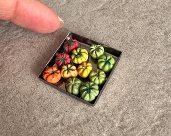 Miniature Dollhouse Tomatoes heirloom green orange yellow in 1:12 scale one inch doll food fruit