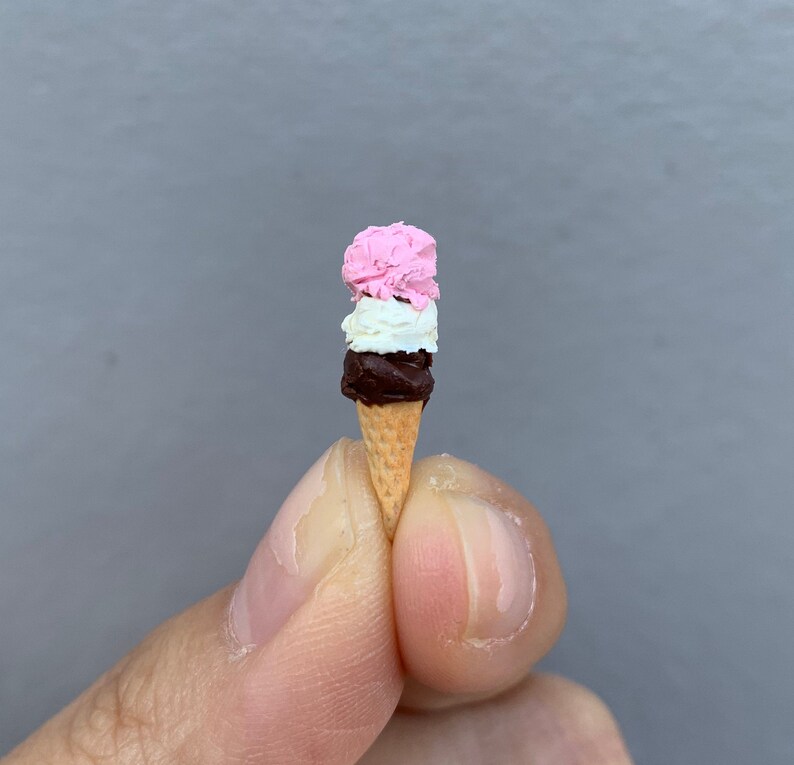 Miniature Dollhouse Neapolitan Ice Cream Cone in 112 scale Etsy