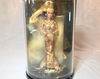 Vintage Gold Barbie Doll By Bob Machine  - 1990 New In Case