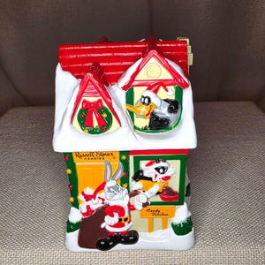 Vintage Looney Tunes/Russell Stovers ""Candy Kitchen"" Weihnachts-Spardose."