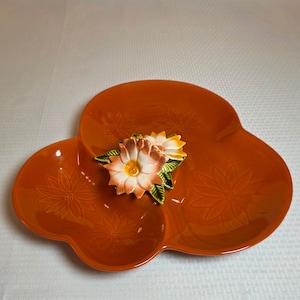 Mid Century Modern California Pottery #1045 Floral Serving Platter