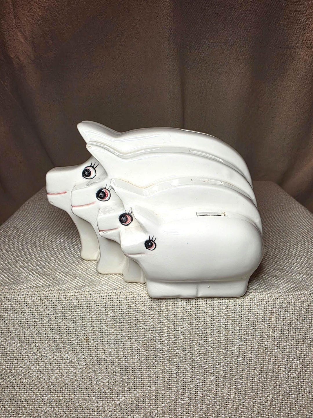 美術品・アンティーク・コレクション C.ブタ 貯金箱 陶器製 Enesco