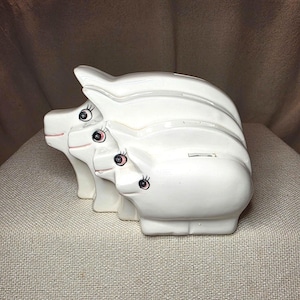 Vintage 1980 Enesco Porcelain Piggy Bank