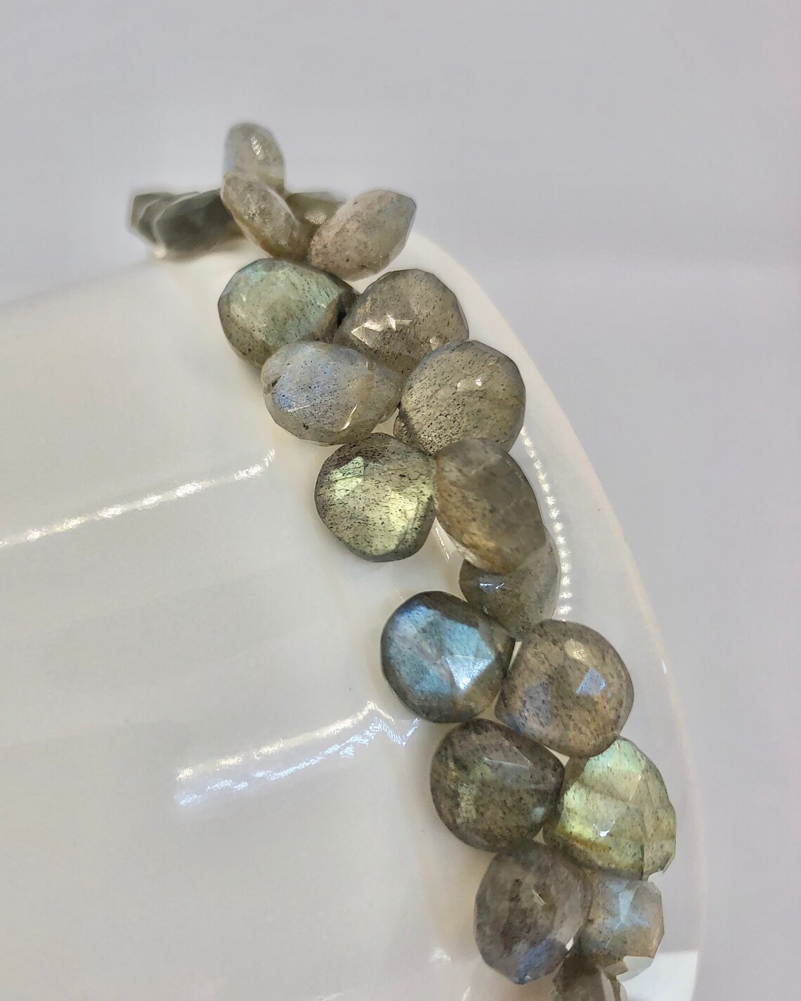 Heather Gardner - Bridal Dangling Faceted Labradorite Gemstone Necklace