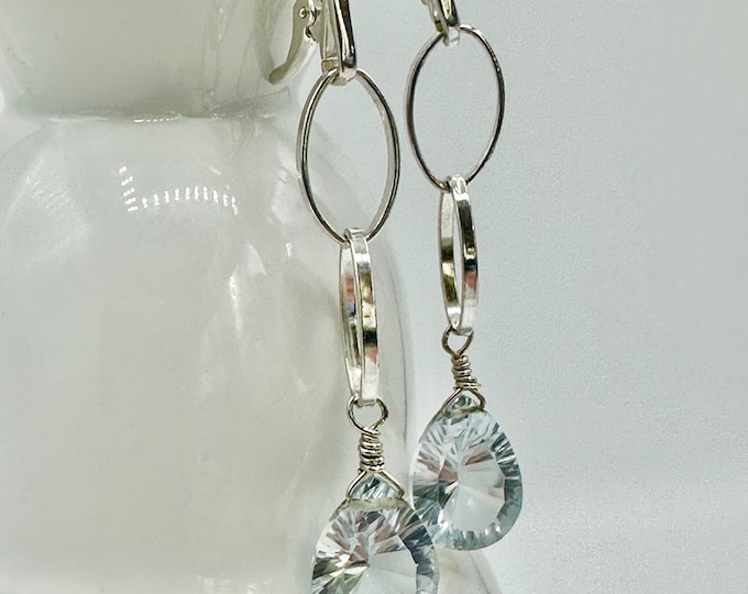 Long Aquamarine Dangle Earrings