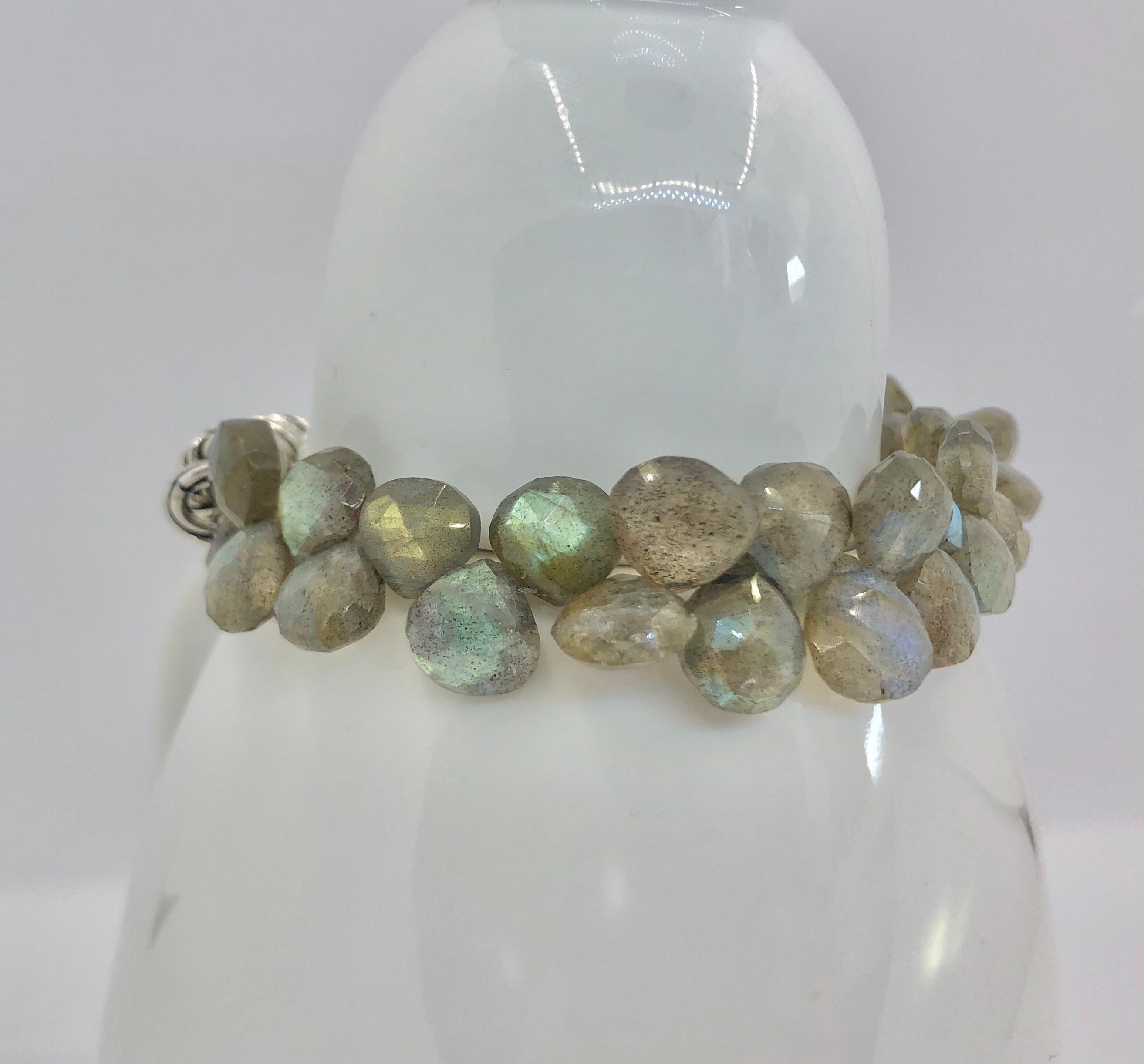 Faceted Labradorite Gemstone Charm Bracelet